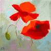 'Poppies On Grey'-archival  Print