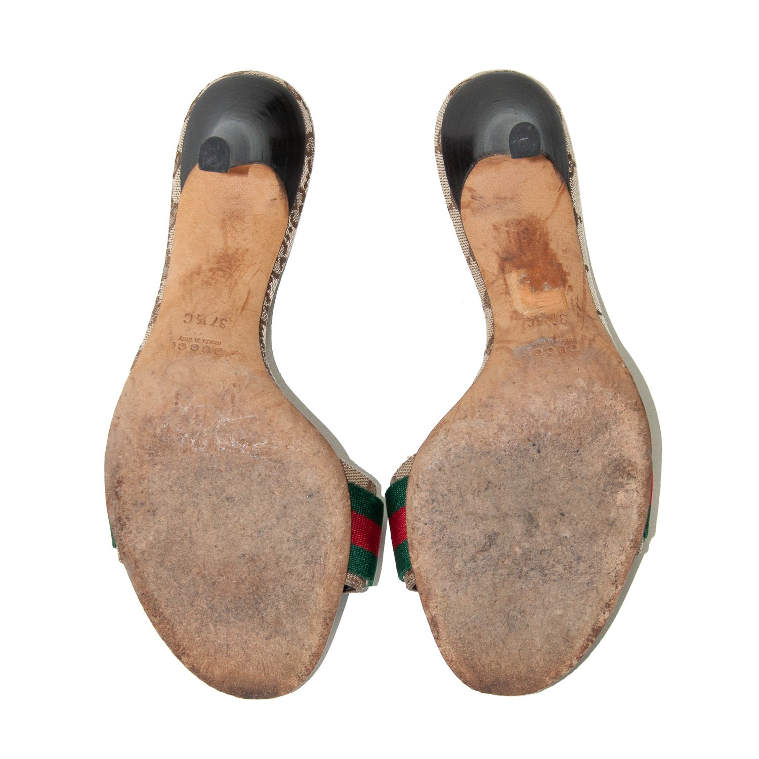 Image of Gucci Monogram Stilleto Mules