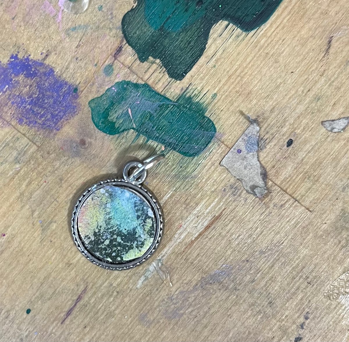 Mini galaxy pendent /sea green 