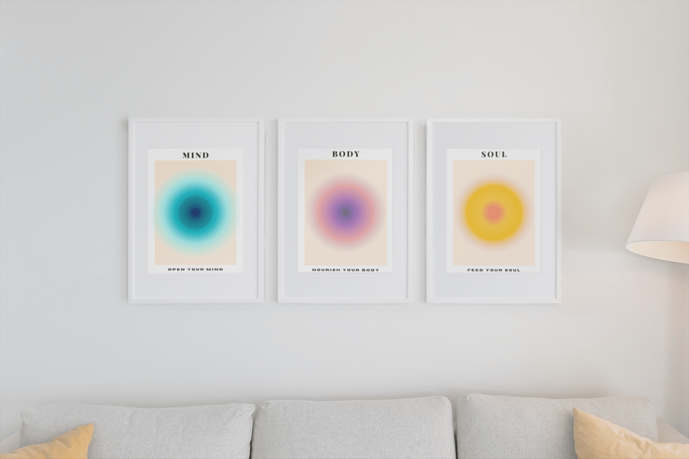 Image of Mind Body Soul Printable Artwork Set - Instant Digital Download
