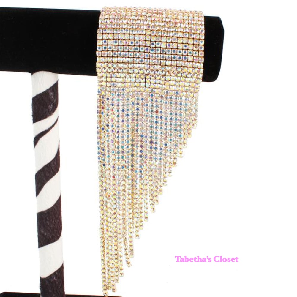 Image of Crystal Wrap Fringe Bracelet 