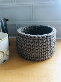 Image 1 of Small coffee crocheted basket 