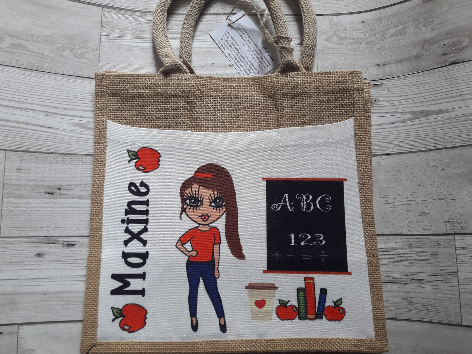 Personalised jute discount bags for teachers