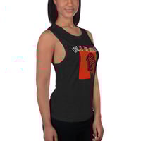 Image 3 of Women's Love is the Message Muscle Tank - available in black 