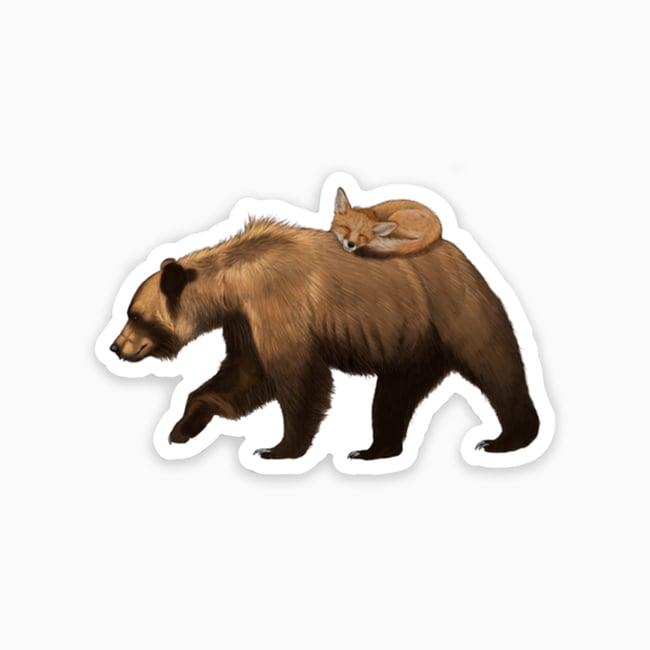 Bear and Fox Sticker