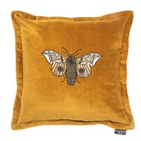 Image 1 of Luna Embroidered Cushion - Mustard