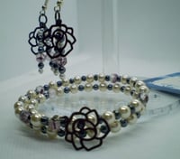 Image 2 of Rose Theme Bracelet and Earring Set