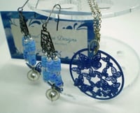 Image 2 of 3-D Butterfly Pendant and Earring Set