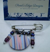 Image 2 of Funky Polymer Clay Pin - Purple Theme
