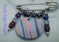 Image 1 of Funky Polymer Clay Pin - Purple Theme