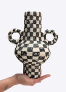 Image 2 of ONSEN CHECK VASE BLACK & WHITE