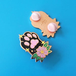 Image of Black Magical Cat Paw, hard enamel pin - toe beans - cute - lapel pin badge