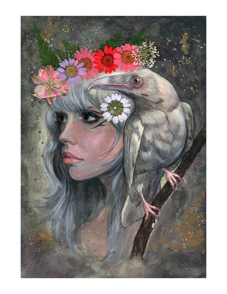 Image of "White Crow Nymph" Limited edition print