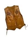 late 1960s hand-tooled leather unicorn vest