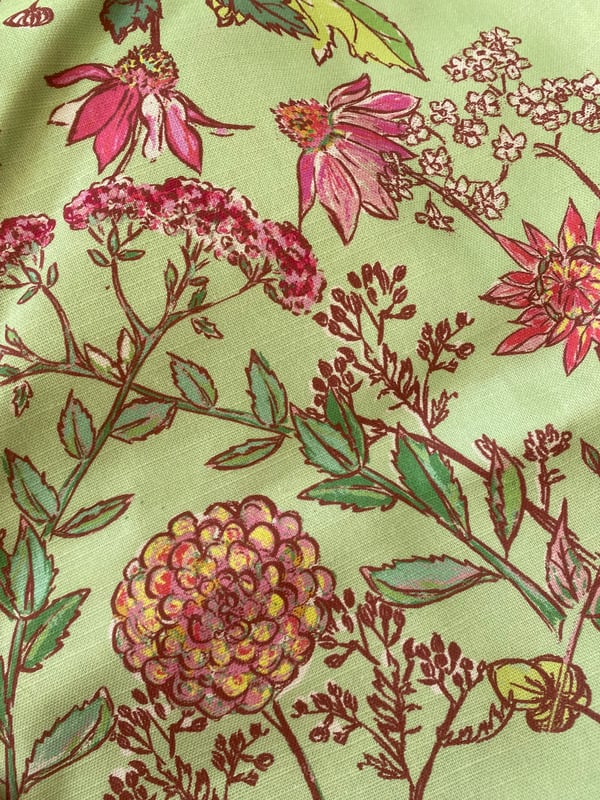 Image of Late Summer Garden Green- linen by the metre