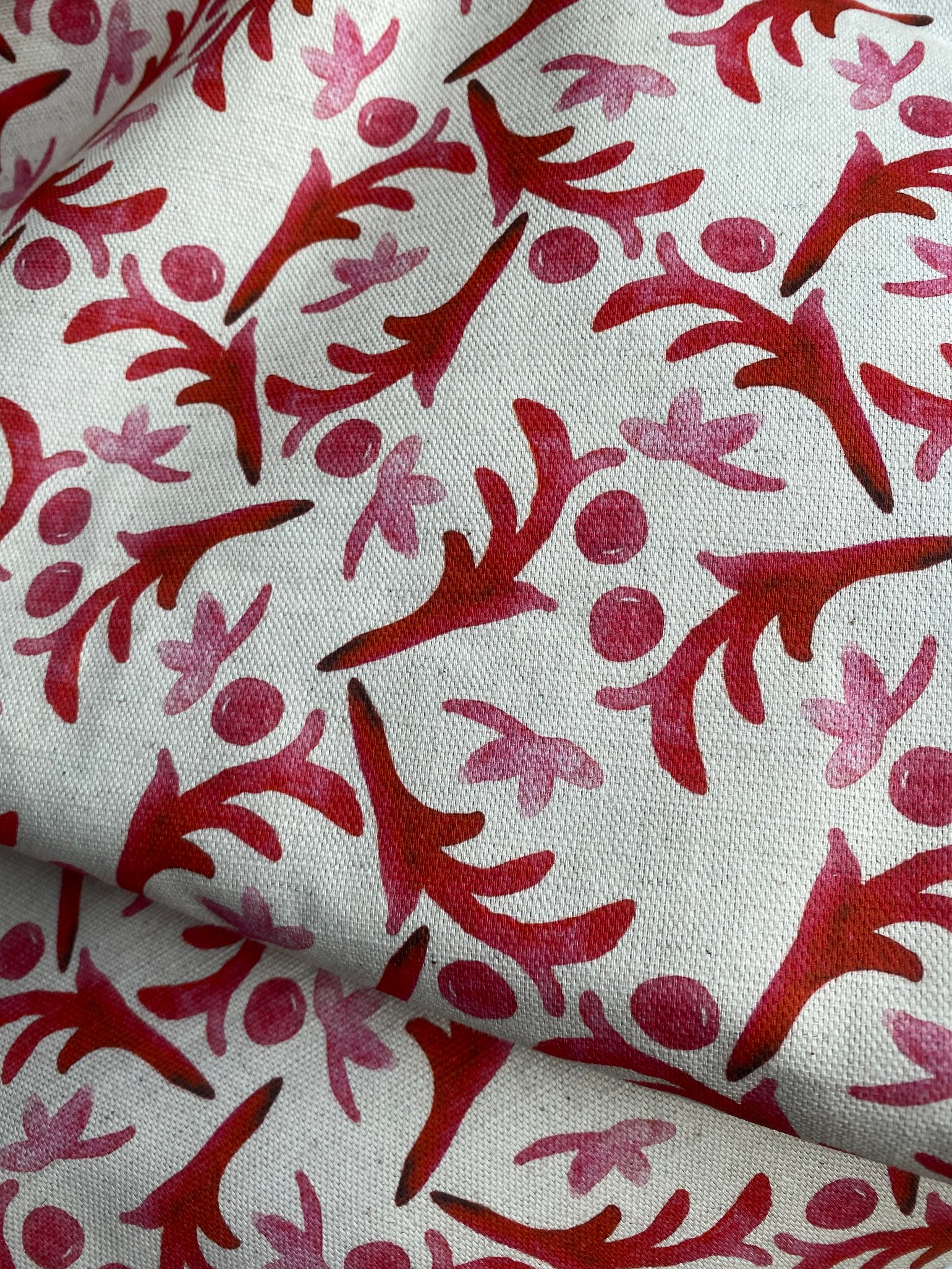 Image of Random Berry and Leaf Linen by the metre