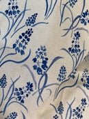 Image 1 of Blue Grape Hyacinths on natural linen by the metre
