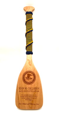 Image 2 of Paddle Oar Award Cherry Wood Laser Engraved Navy, Coast Guard, Military 