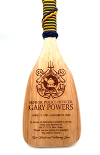 Image 1 of Paddle Oar Award Cherry Wood Laser Engraved Navy, Coast Guard, Military 