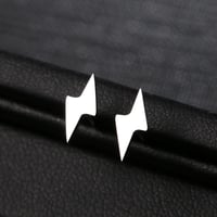Image 1 of Lightning Bolt Earrings in Stainless Steel (Gold/Silver)