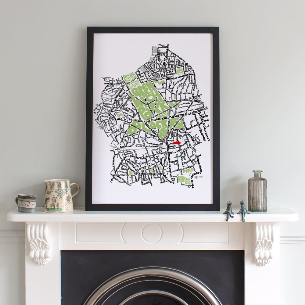 Image of Greenwich & Blackheath - SE London Type Map