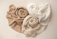 Image 1 of Mohair Knit Wraps - cream/ecru/beige