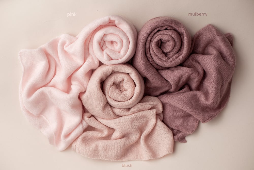 Image of Knit Mohair Wraps - pink/blush/mulberry