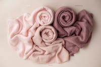 Image 1 of Knit Mohair Wraps - pink/blush/mulberry