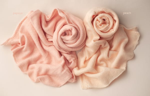 Image of Mohair Knit Wraps - peach/papaya/pine/mint