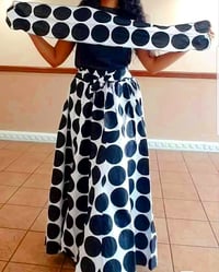 Pockadot flare skirt