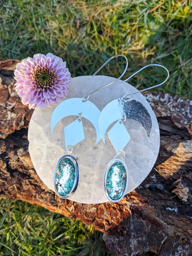 Image of Turquoise Moon Earrings