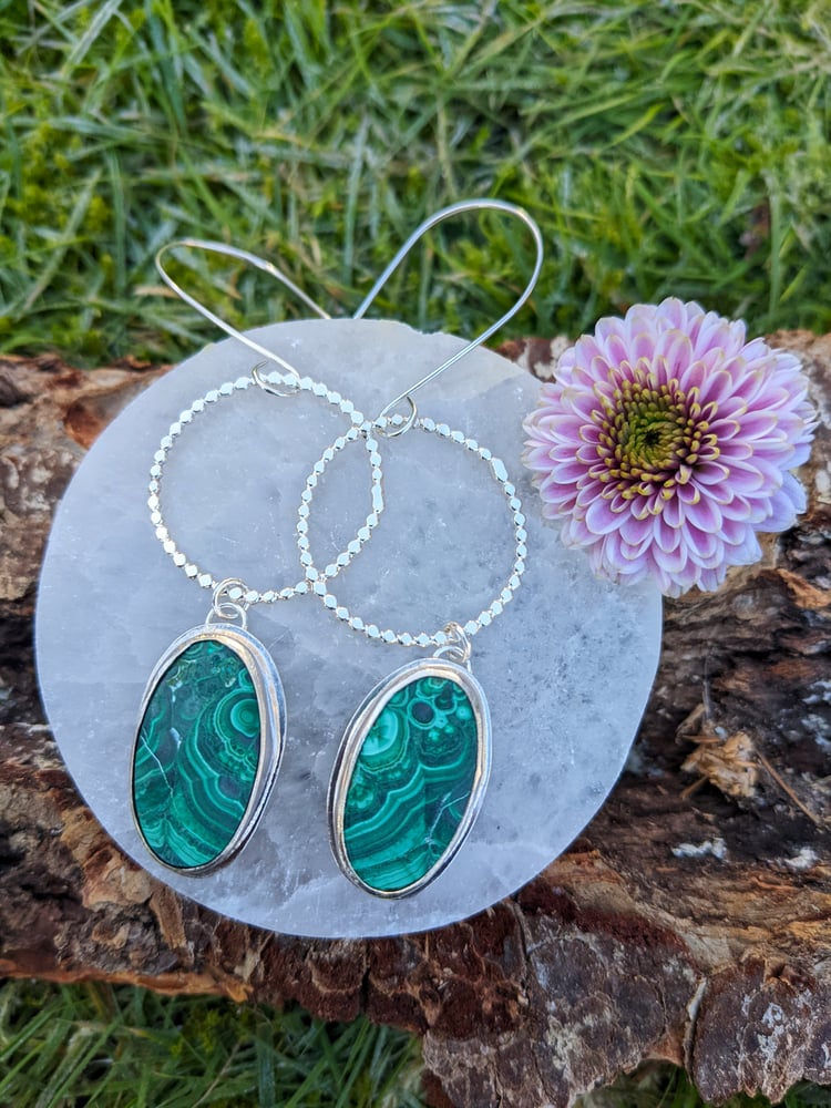 Image of Malachite Drop Earrings