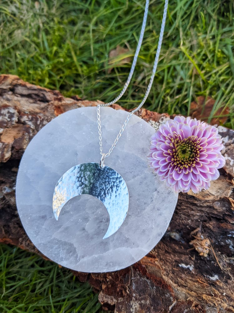 Image of Sterling Silver Moon Necklace