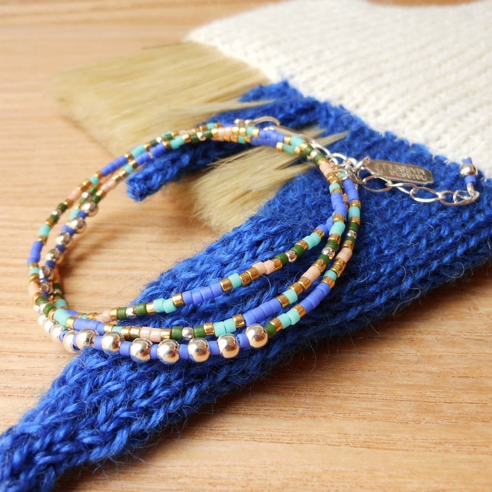 Image of Bracelet Wrap perles "starfish" - 3 coloris