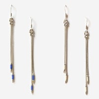 Image 3 of Boucles d'oreilles pendantes argent bleues "Mé"