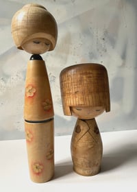 Image 1 of A Pair of Vintage Japaneses Kokeshi Dolls 