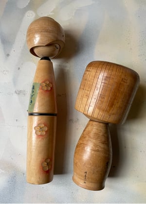 Image of A Pair of Vintage Japaneses Kokeshi Dolls 