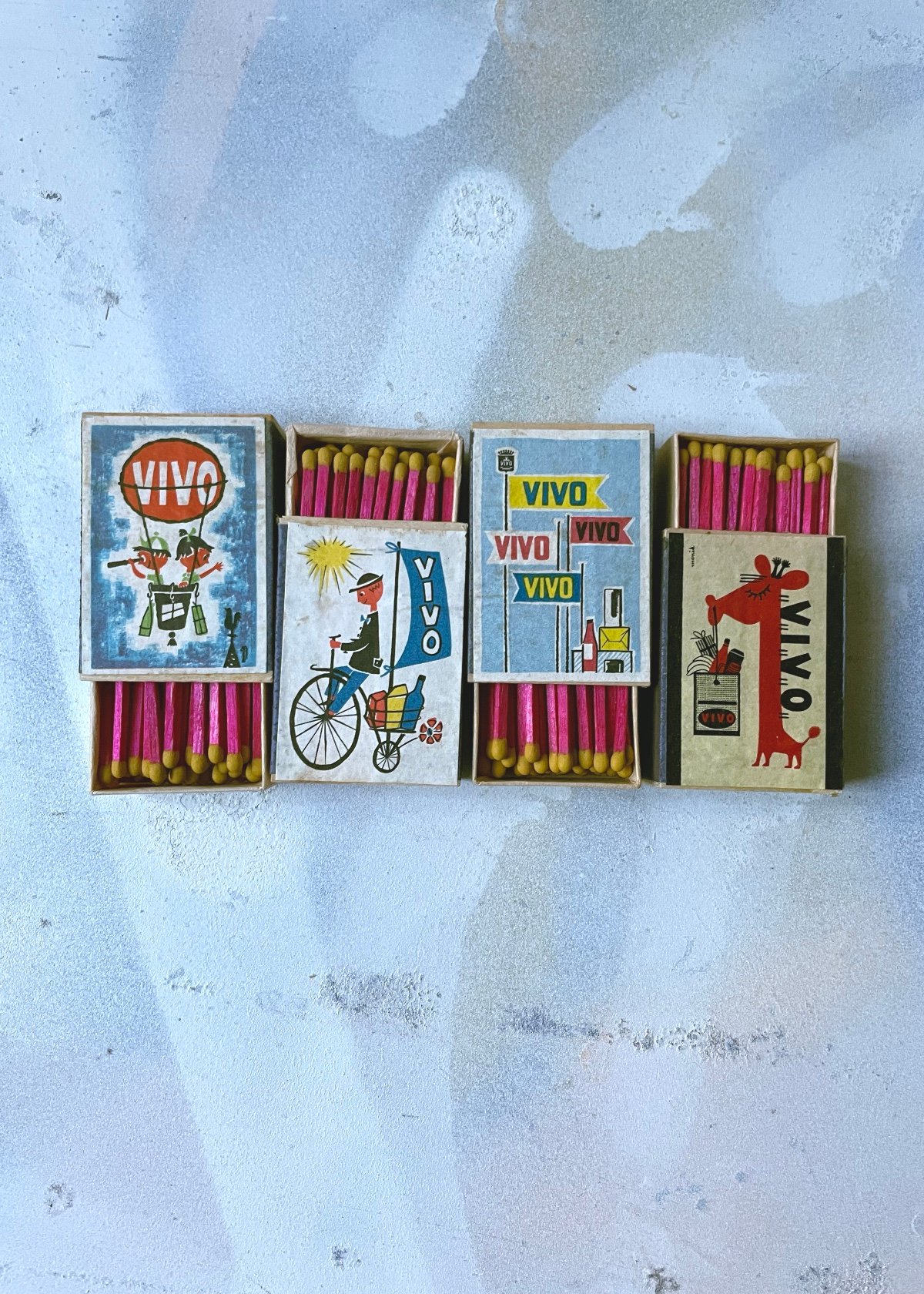 Image of Vintage Set Of 4 X VIVO Matchboxes 