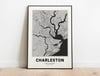 Charleston Map - Modern Black and White USA City Map Poster