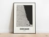 Chicago Map - Modern Black and White USA City Map Poster