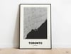 Carte de Toronto - Carte moderne de la ville du Canada en noir et blanc Poster