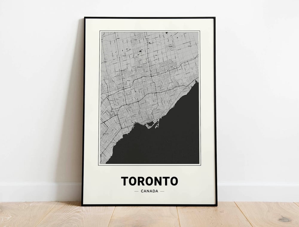 Toronto Map - Modern Black and White Canada City Map Poster