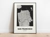 San Francisco Map - Modern Black and White USA City Map Poster