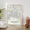 Amsterdam - Carte de la ville minimaliste moderne Poster