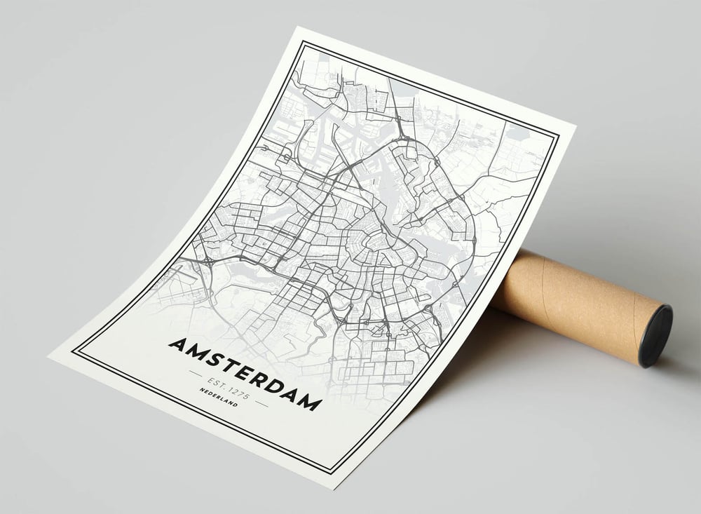 Amsterdam - Modern Minimalist City Map Poster
