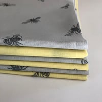 Image 2 of MANCHESTER BEE TEA TOWEL 2 PACK - HAND PRINTED BEES KITCHEN TOWEL