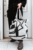 Image of Laura Slater x Roake Studio Reversible Linen Market Bag - Monolith Print