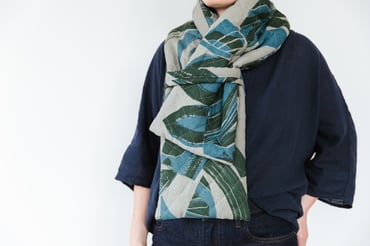 Image of Laura Slater x Roake Studio Double Quilted Scarf- Magnolia Print