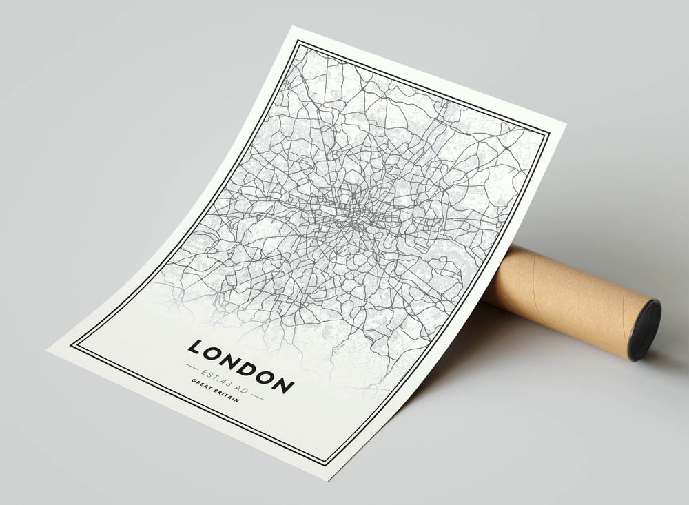 Londres - Carte de la ville minimaliste moderne Poster