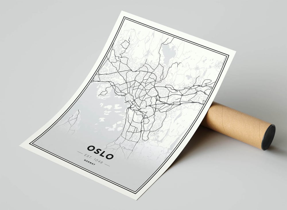 Oslo - Modern Minimalist City Map Poster